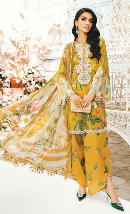 Lawn Embroidery Suit With Fancy Dupatta