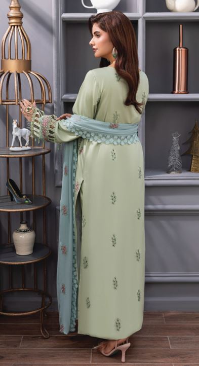 FAREEHA HUMDUM 006 Premium Embroidered  VISCOSE Collection with Heavy Embroidered Chiffon Contrast Duppata