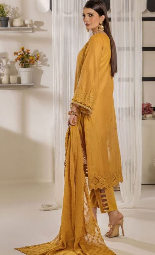 Premium lawn embroidery suit with crinkle chiffon embroidery dupatta