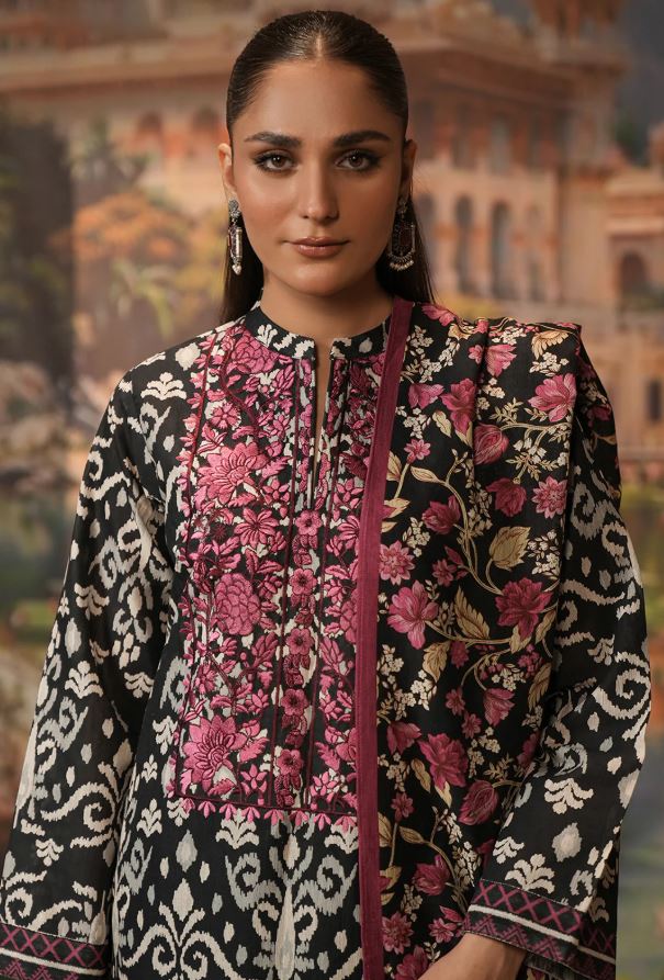 WUW24E20348 Digital Printed Embroidered  Khaddar Suit 2pc