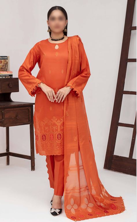 RANG REZA FATIMAS V/1838 08 Lawn Embroidery Suit With Koil Embroidery Dupatta