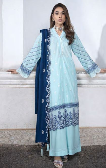 LAWN EMBROIDERY SUIT WITH CHIFFON EMBROIDERY DUPATTA.