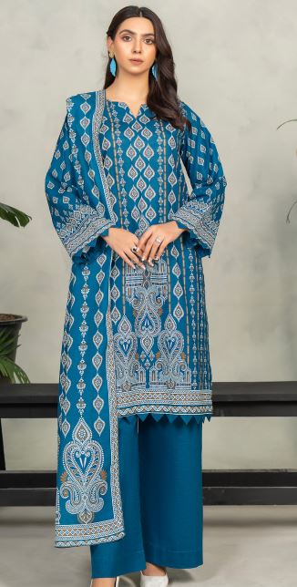 MANAAR V/4 D-07 Khaddar Print suit with khaddar Print Dupatta