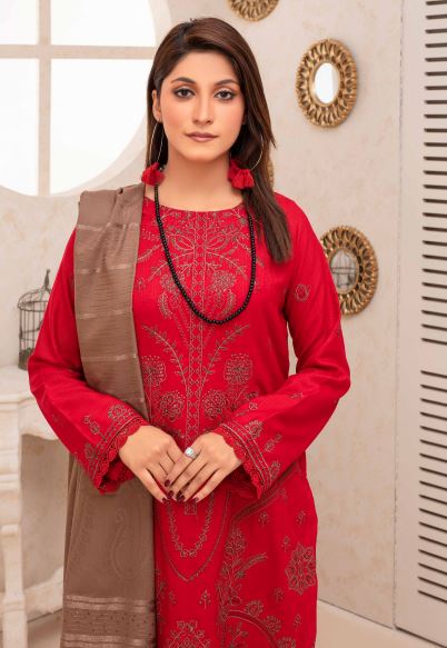 Pashmina Embroidery suit with fancy Pashmina Embroidery Shawl