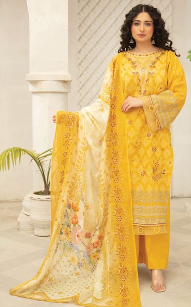 ABISHA V/41 07 Lawn Embroidery Suit With Diamond Embroidery Dupatta