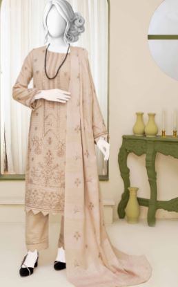 FATIMAS V/1745 D-07 Luxury Pashmina Embroidery suit with fancy Pashmina Embroidery Shawl