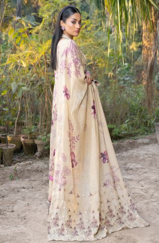 Lawn Embroidery suit with fancy Dupatta