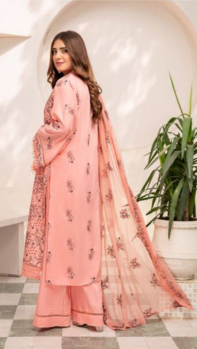 SANAM SAEED Luxury Viscose Embroidery Suit with Chiffon Embroidery Dupatta