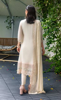 LUMINARA MANAHIL LAKHANI IVORY 07 Unstitched Luxury Embroidered Chiffon Collection