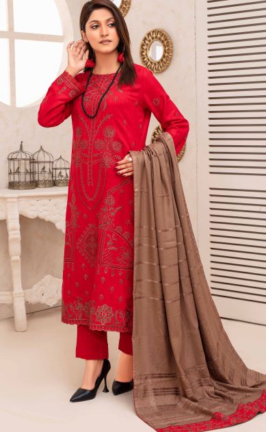 Pashmina Embroidery suit with fancy Pashmina Embroidery Shawl