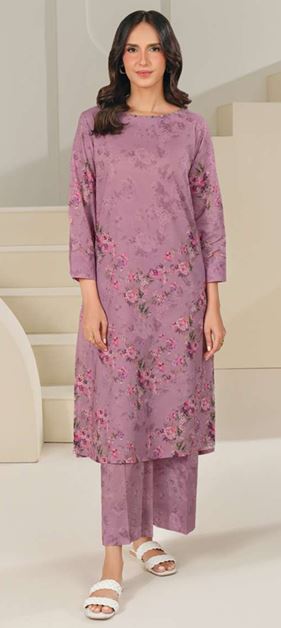 U3956 PINK Printed Cambric Suit 2pc