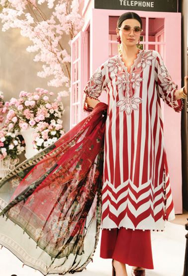 M PRINTS V/26 9A Lawn Embroidery Suit With Fancy Dupatta