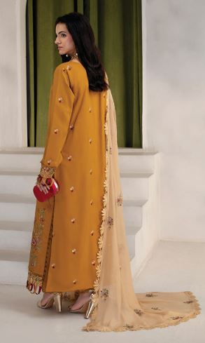 ELLENA HUMDUM 07 Premium Embroidered Viscose Collection with Heavy Embroidered Chiffon Dupatta.