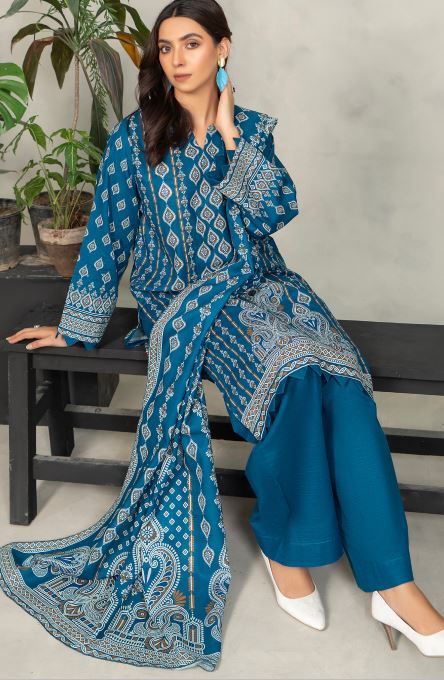 MANAAR V/4 D-07 Khaddar Print suit with khaddar Print Dupatta