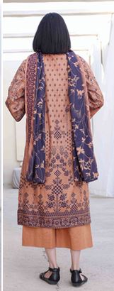 Digital Printed Embroidered Khadar Suit with Embroidered Shawl