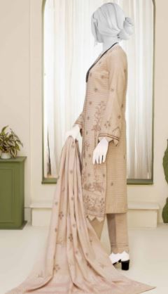 FATIMAS V/1745 D-07 Luxury Pashmina Embroidery suit with fancy Pashmina Embroidery Shawl