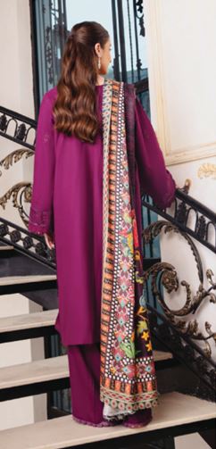 SERENE HUMDUM 07 Premium Embroidered  DHANAK Collection with Printed Wool Shawl