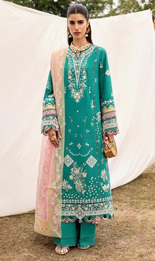 QLINEKARI QALAMKAR ELIDA 08 Embroidered Lawn Suit With Embroidered Dupatta