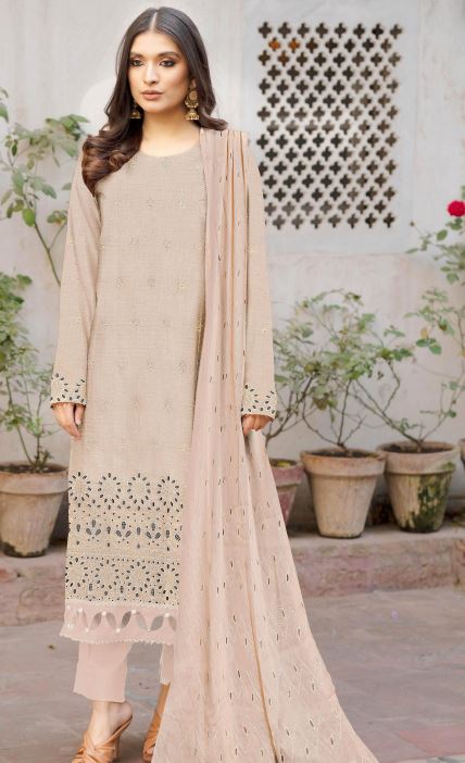 PEHNAWA MUNTAHA V/56 08 Lawn Chikan Kari Embroidery Suit With Crinkle Embroidery Dupatta