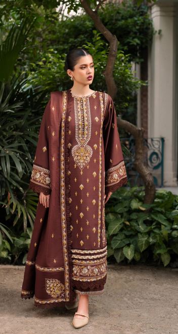 Bin Ilyas Diara Unstitched Embroidered Khaddar 3pc