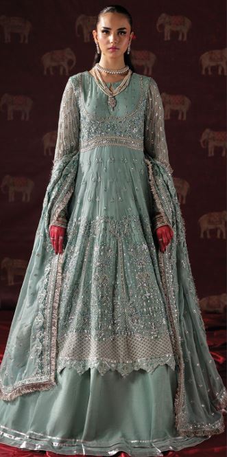 MEERAL BY SAAD SHAIKH D-008 Embroidered Hand Embellished  Chiffon Suit With Embroidered Chiffon  duppata