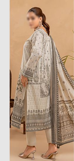 JASMINE FANTAK V/11 08 Lawn embroidery suit with fancy Voil  Dupatta..