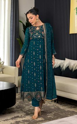LUMINARA MANAHIL LAKHANI ESMARA 08 Unstitched Luxury Embroidered Chiffon Collection