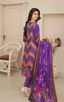 BLOSSOM V/2 03 Viscose embroidery suit with viscose print dupatta