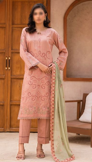 NEESHAY FANTAK V/1 D 08 Luxury Viscose Black Slub Embroidery Suit with Chiffon Embroidery Dupatta