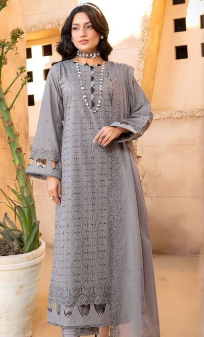 Lawn Embroidery Suit With Chiffon Embroidery Dupatta