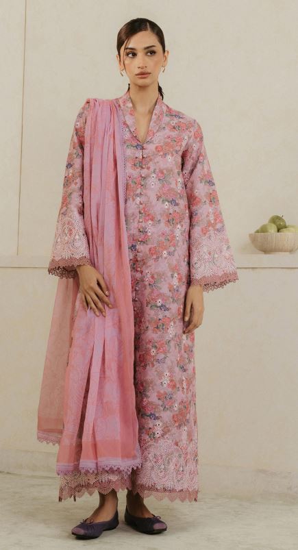 AMORE ROSEE AL-25-V4-08 Lawn Embroidery suit with chiffon Dupatta
