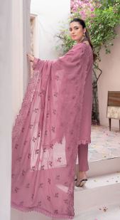 Mehwish RA 08 luxury embroidered karandi shirt with embroidered stitch patch crinkle duppata