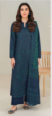 U4234 BLUE Paste Printed Lawn Suit 2pc