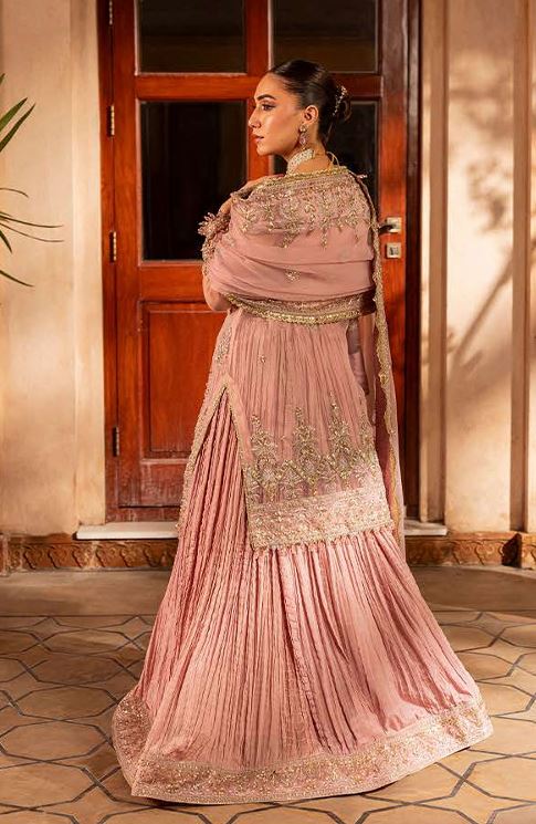 AYLIN MAUVE MIST HAND EMBELLISHED ORGANZA SUIT WITH CHIFFON DUPATTA