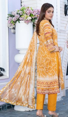MEHREEN ALIF 08 Lawn Embroidery Suit With Fancy embroidery Dupatta