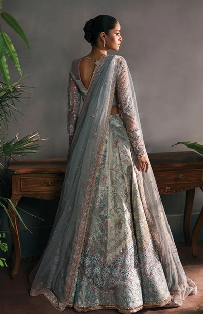 LA FUCHSIA AFROZEH ELANORA ALF-25-V1-08 EMBROIDERED AQUA NET SUIT WITH EMBROIDERED DUPATTA