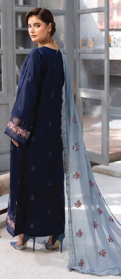 FAREEHA HUMDUM 008 Premium Embroidered  VISCOSE Collection with Heavy Embroidered Chiffon Contrast Duppata