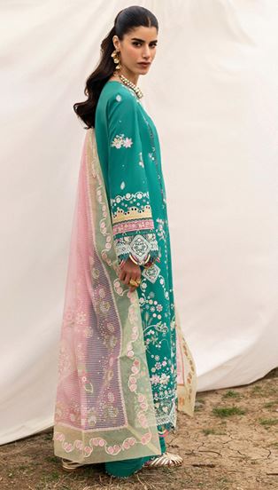 QLINEKARI QALAMKAR ELIDA 08 Embroidered Lawn Suit With Embroidered Dupatta