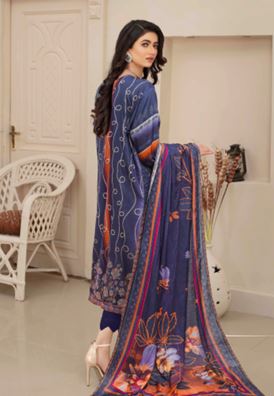 BLOSSOM V/2 06 Viscose embroidery suit with viscose print dupatta