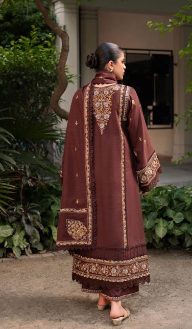 Bin Ilyas Diara Unstitched Embroidered Khaddar 3pc