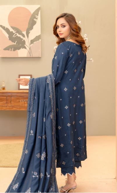 Heavy embroidery Pashmina suit with fancy patch Pashmina Embroidery Shawl