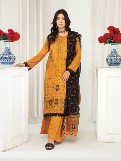 Bana Dora viscose embroidery suit with chiffon embroidery dupatta