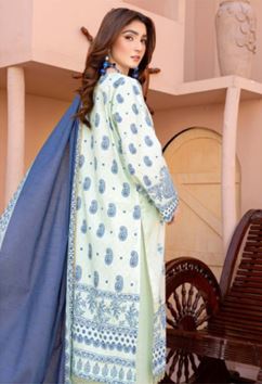 Lawn Embroidery suit with fancy Dupatta