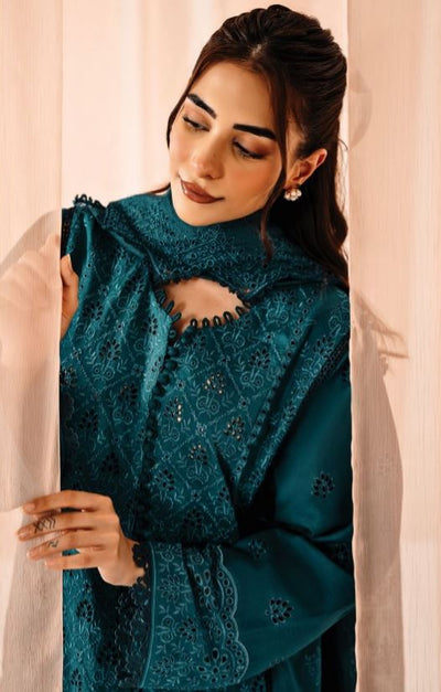 Lawn embroidery suit with fancy embroidery dupatta