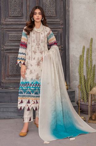 PRETTY ZM V/252 09 Lawn Embroidery Suit With Tarkashi Voil Dupatta