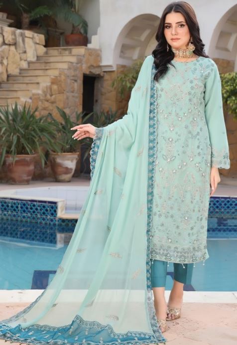 ISHQ E ATISH 05 Semi stitched fancy embroidery suit with fancy embroidery dupatta