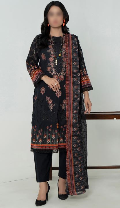 KOMAL FATIMAS V/1983 09 Lawn Embroidery Suit With Crinkle Dupatta