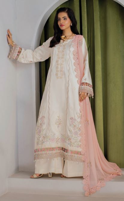ELLENA HUMDUM 09 Premium Embroidered Viscose Collection with Heavy Embroidered Chiffon Dupatta.