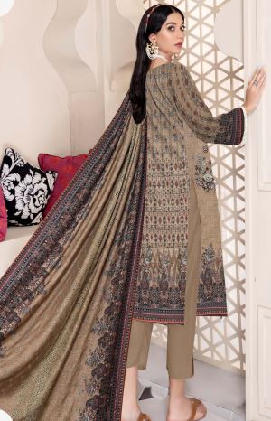 V/1218 D#07 Pashmina Embroidery suit with Pashmina Shawl