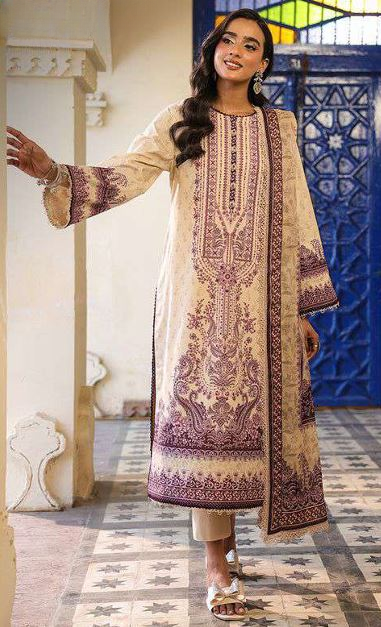 AJUBF-85 Print Lawn suit 3 piece